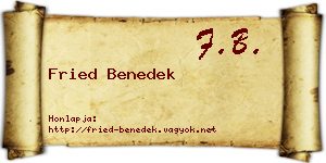 Fried Benedek névjegykártya